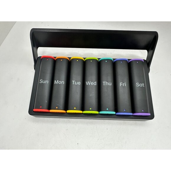 Koviuu 7- Day Weekly Pill Organizer Rainbow-Colored medicine Travel - Picture 2 of 9